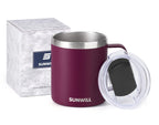 SUNWILL Insulated Coffee Mug, Stainless Steel 14 oz, Splash-Proof Lid Powder Coated Navy Blue 14 Ounces