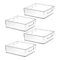 Clear Plastic Storage Bins, Pantry Organizers and Storage, Kitchen Organization and Storage Containers Bins for Organizing, Fridge, Freezer, Bathroom, Pantries, Medicine Cabinet Organizer Bin 4 10.8 X 7.9 X 3.4