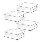 Clear Plastic Storage Bins, Pantry Organizers and Storage, Kitchen Organization and Storage Containers Bins for Organizing, Fridge, Freezer, Bathroom, Pantries, Medicine Cabinet Organizer Bin 4 10.8 X 7.9 X 3.4