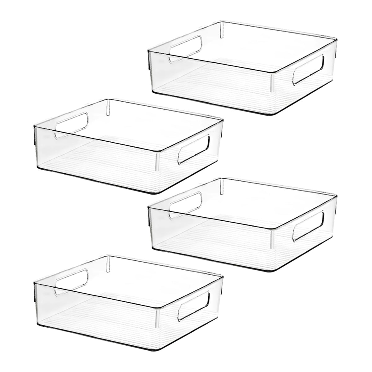 Clear Plastic Storage Bins, Pantry Organizers and Storage, Kitchen Organization and Storage Containers Bins for Organizing, Fridge, Freezer, Bathroom, Pantries, Medicine Cabinet Organizer Bin 4 10.8 X 7.9 X 3.4