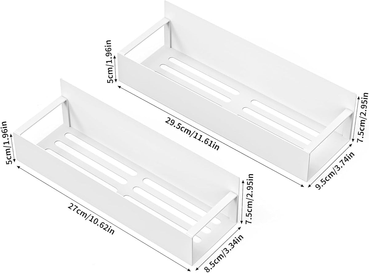 Metal 2 Pack Magnetic Spice Storage Rack Organizer for Refrigerator and Oven, Fridge Organizers and Storage Black
