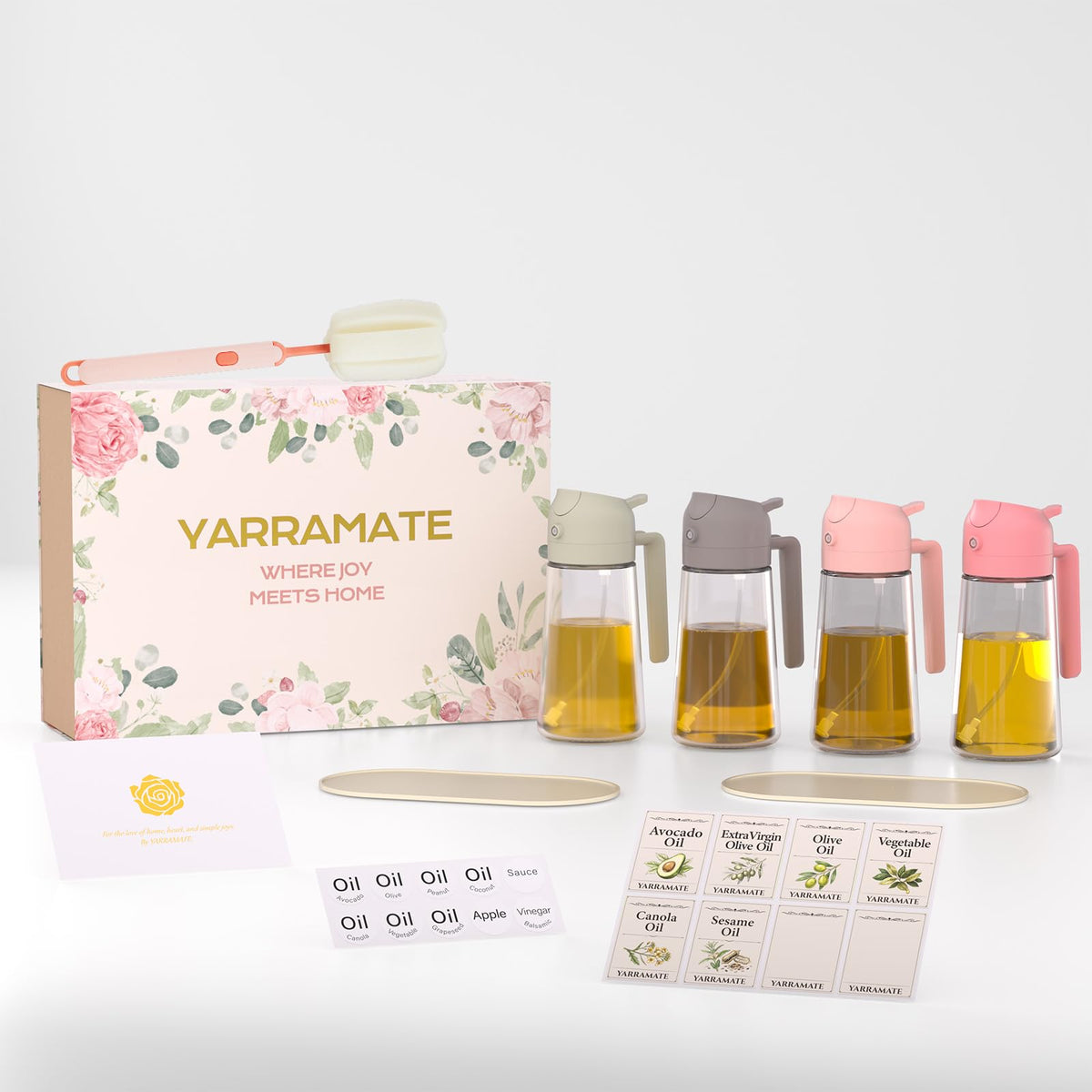 YARRAMATE Olive Oil Dispenser, 2 in 1 Sprayer for Cooking, 16oz/470ml...