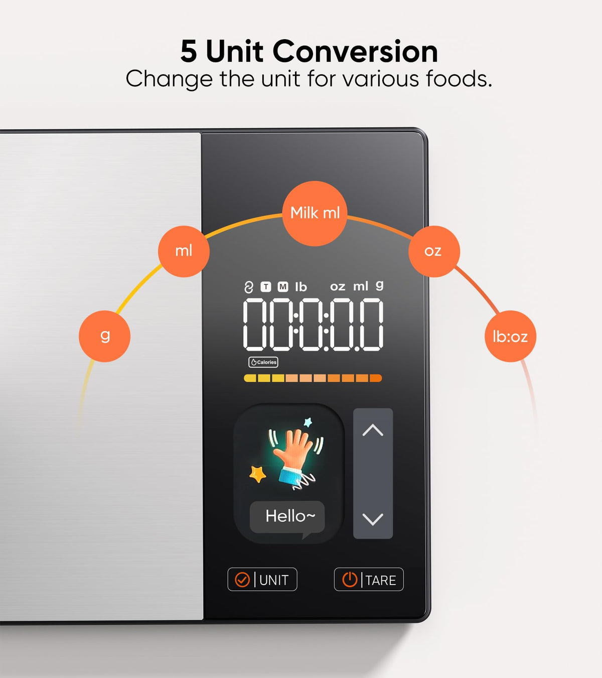 Food Scale with Nutritional Calculator, TFT Display, Track 23 Nutrients Black