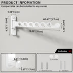 Wall Mounted Clothes Hanger Rack Foldable for Laundry Drying Rack Black Long 2P