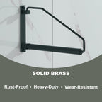 NEWRAIN Folding Wall Mounted Clothes Hanger Rack Clothes Hook Solid Brass with Swing Arm Holder Clothing Hanging System Closet Storage Organizer Heavy Duty Drying Rack Wall Mount,Brushed Gold Triangle Brushed Gold
