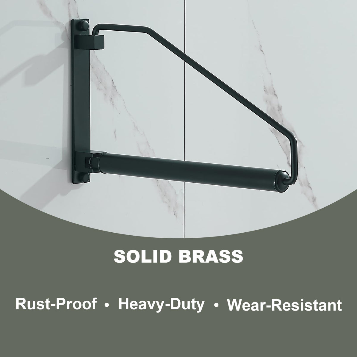NEWRAIN Folding Wall Mounted Clothes Hanger Rack Clothes Hook Solid Brass with Swing Arm Holder Clothing Hanging System Closet Storage Organizer Heavy Duty Drying Rack Wall Mount,Brushed Gold Triangle Brushed Gold