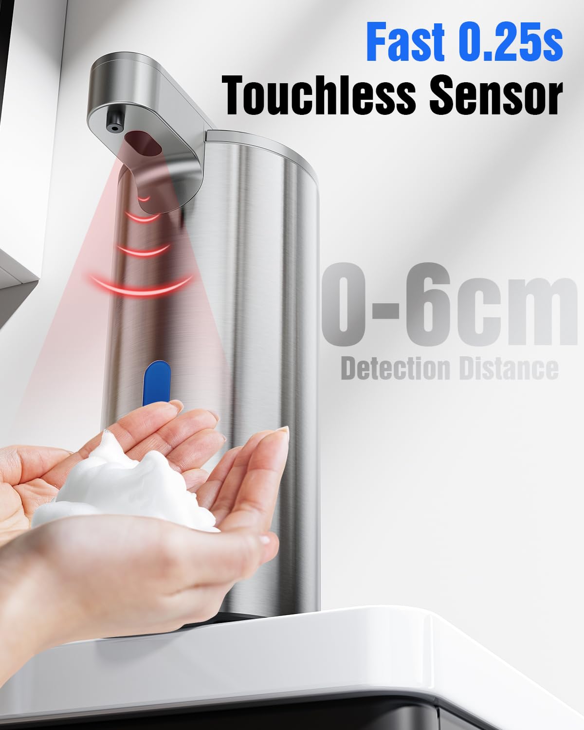 Fantictas Automatic Soap Dispenser Touchless, Stainless Steel 11.5 oz Gel