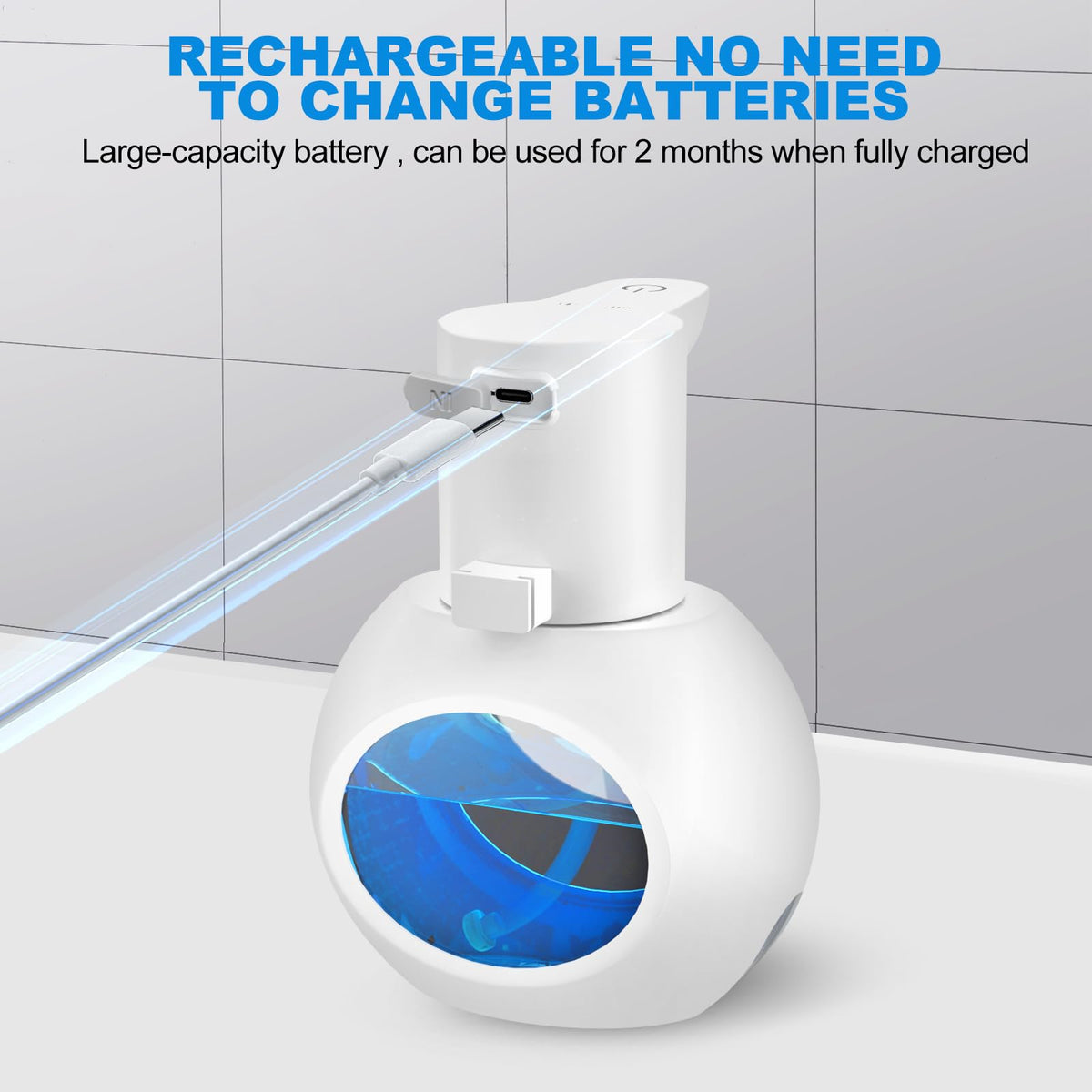Automatic Foaming Soap Dispenser, 15oz/420ml Smart Hand Soap Dispensers, Touchless Wall Mount with 4-Level Adjustable, Rechargeable Foaming Hand Soap Dispenser for Bathroom Kitchen Office Black 1