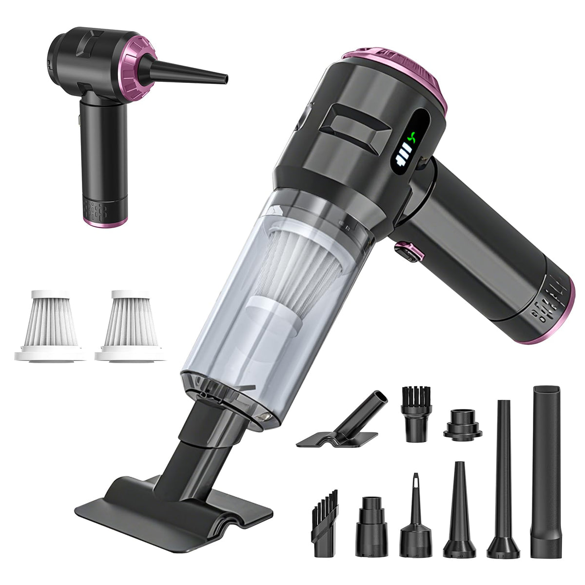 Handheld Vacuum Cleaner Cordless, 23000Pa Powerful Car Mini Vacuum Cleaner, Rechargeable Portable Lightweight dust Catcher for Home Car Carpet Stairs Pet Hair Deep Cleaning（Black-Gold）. Black-gold