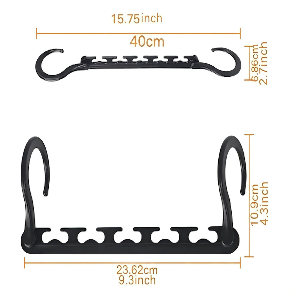 10 Pack Max Space Saving Hangers 360° Swivel Hooks Saving Closet Organizer