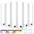RUIKORING 8.5" Under Cabinet Lighting 6 Pack, 3 Colors Closet Lights Silver