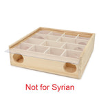 Hypeety Hamster Toys Wooden Maze Tunnel Toy with Plastic Cover for Hamster