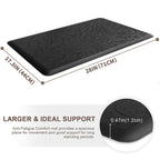 Kitchen Mat Cushioned Anti-Fatigue Comfort Standing Mat Rug for Home,Office Black 1'5" x 2'4" (Rectangular)