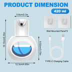 Automatic Foaming Soap Dispenser, 15oz/420ml Smart Hand Soap Dispensers, Touchless Wall Mount with 4-Level Adjustable, Rechargeable Foaming Hand Soap Dispenser for Bathroom Kitchen Office Black 1