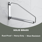 NEWRAIN Folding Wall Mounted Clothes Hanger Rack Clothes Hook Solid Brass with Swing Arm Holder Clothing Hanging System Closet Storage Organizer Heavy Duty Drying Rack Wall Mount,Brushed Gold Triangle Brushed Gold