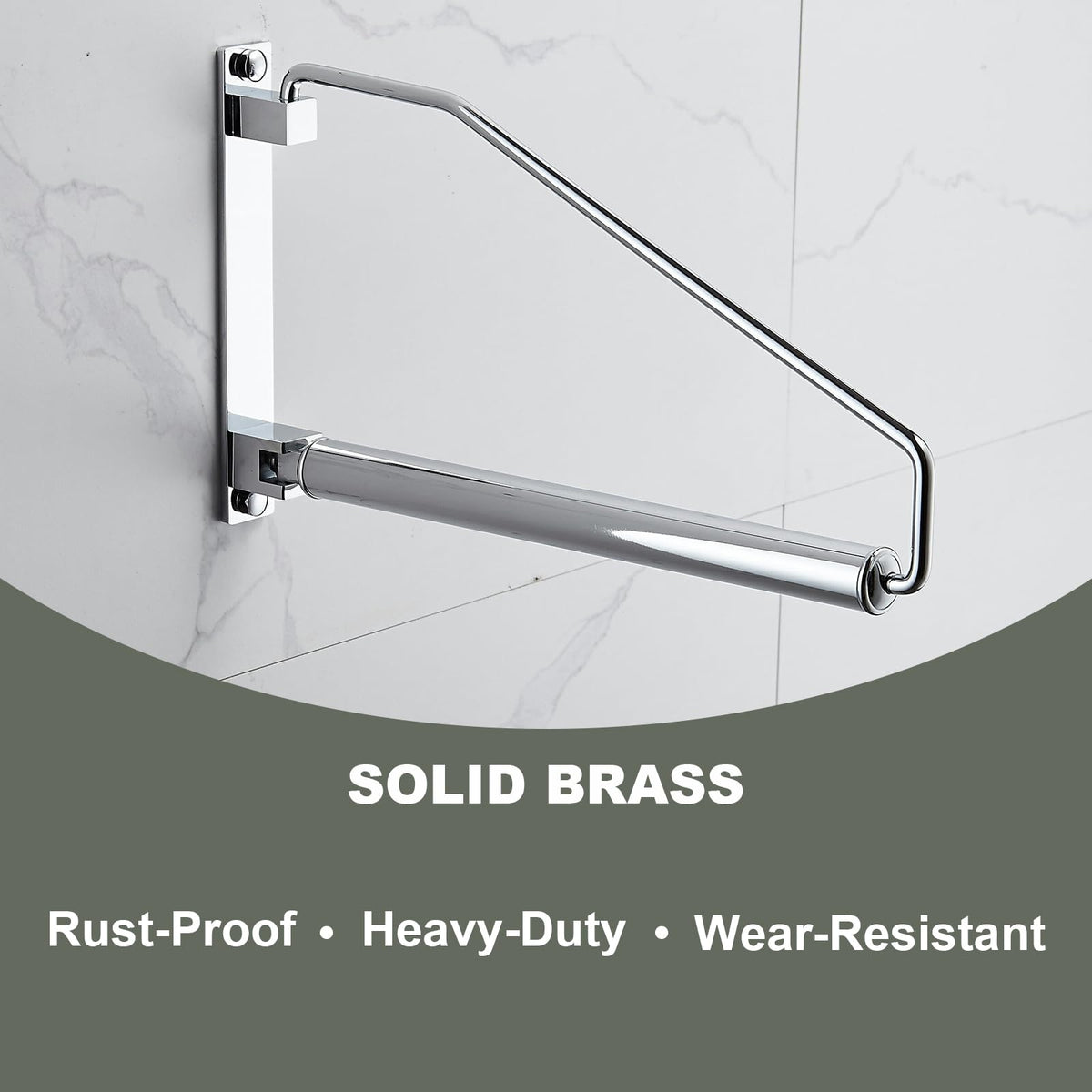 NEWRAIN Folding Wall Mounted Clothes Hanger Rack Clothes Hook Solid Brass with Swing Arm Holder Clothing Hanging System Closet Storage Organizer Heavy Duty Drying Rack Wall Mount,Brushed Gold Triangle Brushed Gold
