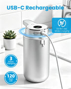 Touchless Automatic Liquid Soap Dispenser, Rechargeable White