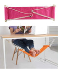 Home-organizer Tech Portable Adjustable Foot Hammock for Corner Desk Office Foot Rest Mini Under Desk Foot Rest Hammock for Home, Office, Airplane, Travel, Study and Relaxing (Pink) Pink