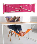 Home-organizer Tech Portable Adjustable Foot Hammock for Corner Desk Office Foot Rest Mini Under Desk Foot Rest Hammock for Home, Office, Airplane, Travel, Study and Relaxing (Pink) Pink