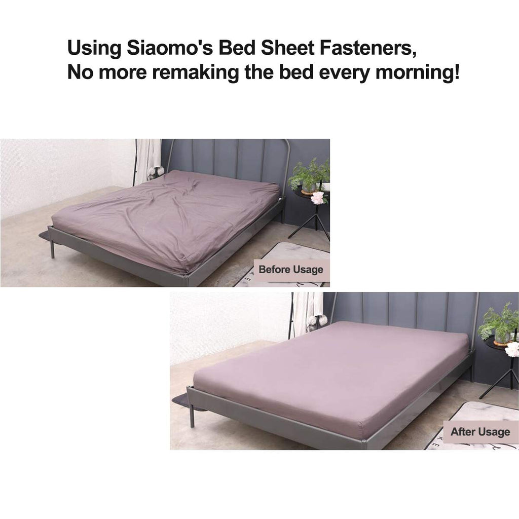 Siaomo Bed Sheet Fasteners Straps - 2 Way Adjustable Crisscross Corner...