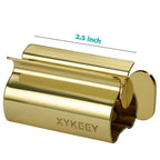 XYKEEY Toothpaste Tube Squeezer - Set of 2 Toothpaste Squeezer Rollers, Metal Toothpaste Tube Wringer Seat Holder Stand (Matt Black) Matt Black