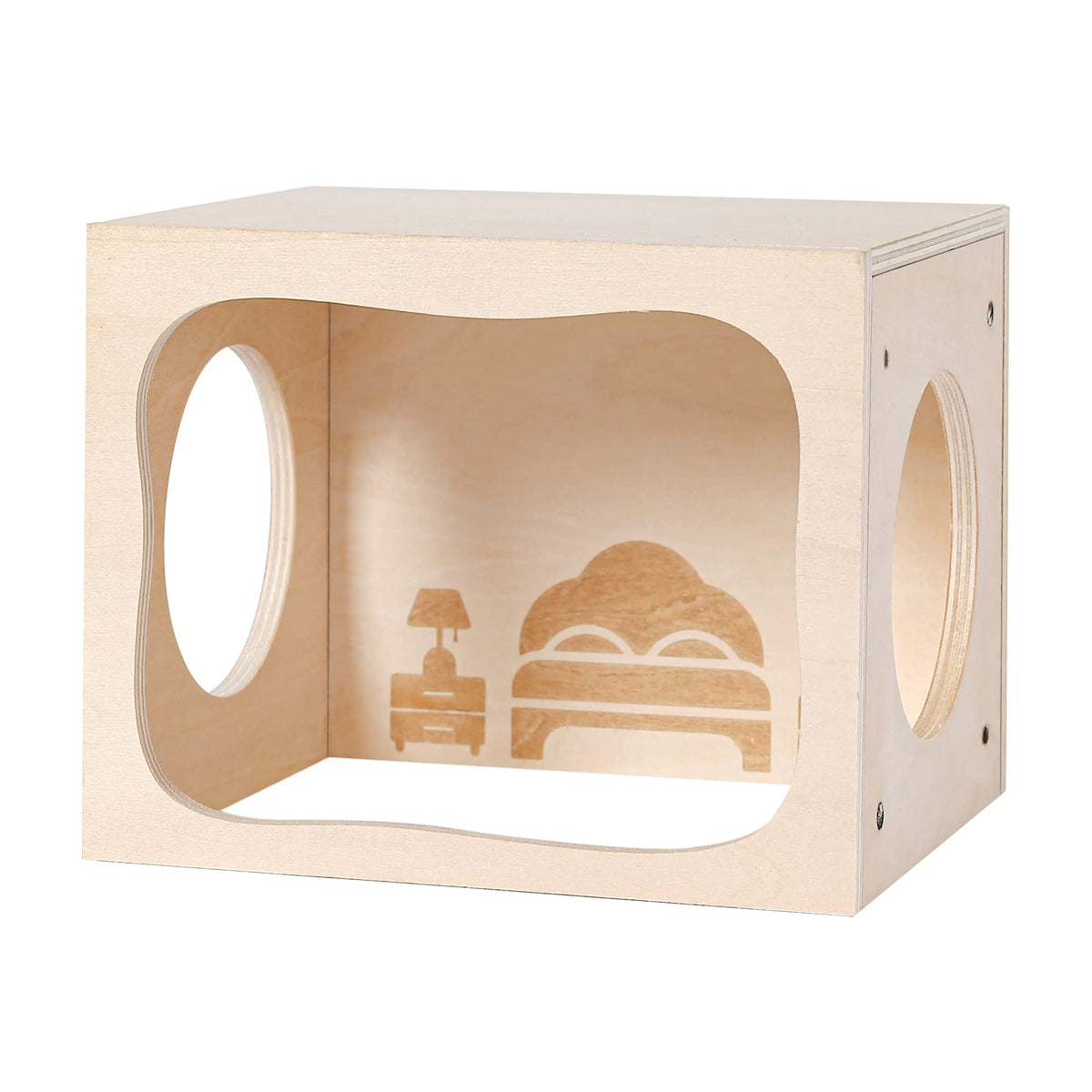 Wooden Hamster Hideout House, Small‑Pet Habitat Tunnel, Bedroom
