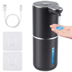 Automatic Soap Dispenser, Hand Soap Dispenser 12.8oz/380ml Smart Rechargeable, Liquid Touchless Soap Dispensers with 6-Level, Wall Mounted or Countertop Dish Soap Dispensing for Bathroom & Kitchen Black