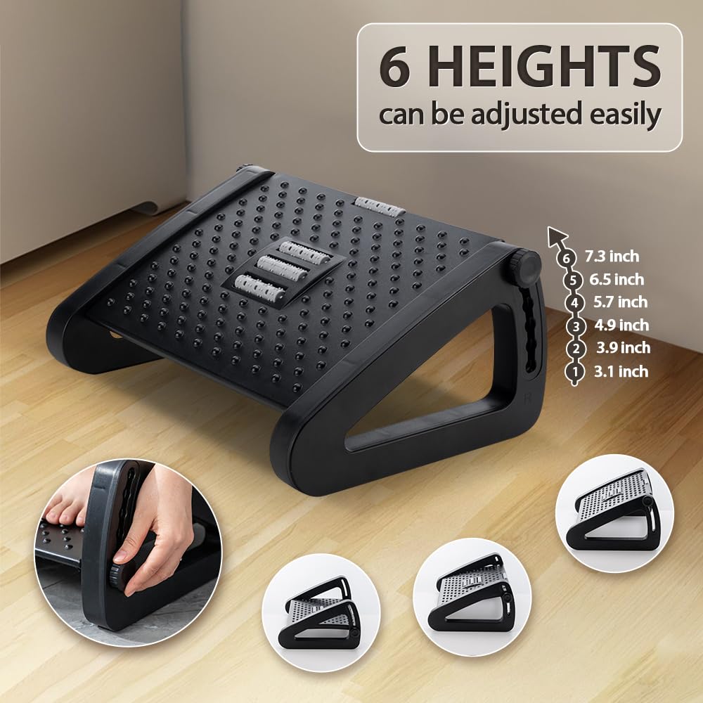 Adjustable Foot Rest Under Desk for Ergonomic Support at Work