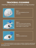 Ergonomic Wireless Trackball Mouse, Rechargeable Adjustable 0°/18° Angle Gray ball