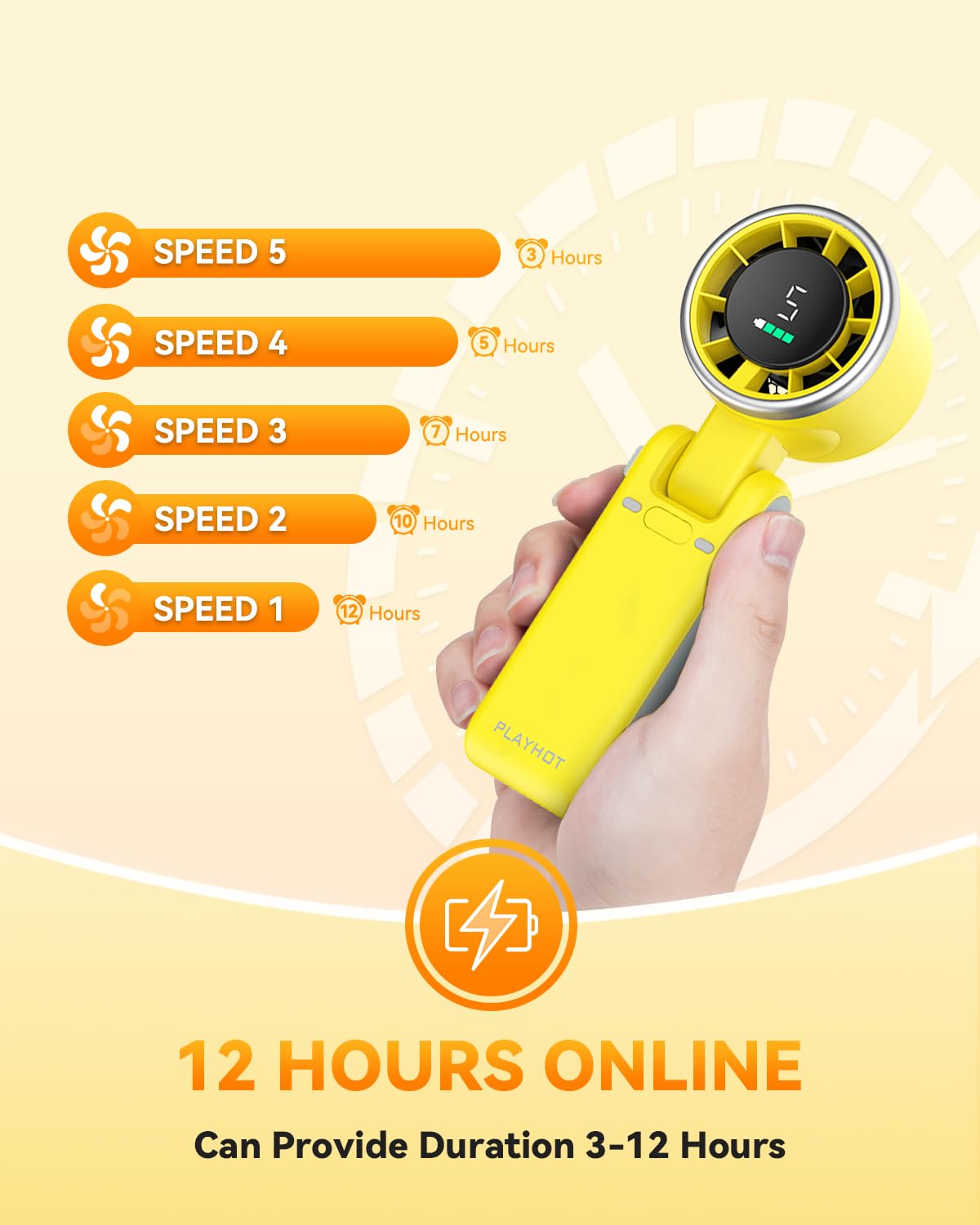 PlayHot Portable Handheld Turbo Fan, Travel Essentials, Gifts for Women/Men Blue