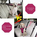 Lukovee Dog Car Seat Belt, 2 Pack, Headrest Restraint, Headrest A.Fluorescent Pink Headrest, 2 Pcs