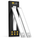 Under Cabinet Lighting, 14.7" Rechargeable Motion Sensor Light Indoor, 2 Pack Magnetic Dimmable Closet Lights, Wireless Under Counter Lights for Kitchen, Stairs,Hallway White Light 14.7inch