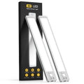 MCGOR 10inch Under Cabinet Lighting, 2 Pack Rechargeable Motion Sensor Light Indoor, 5 Levels Dimmable Magnetic Closet Lights, Wireless Under Counter Lights for Kitchen, Stairs White Light