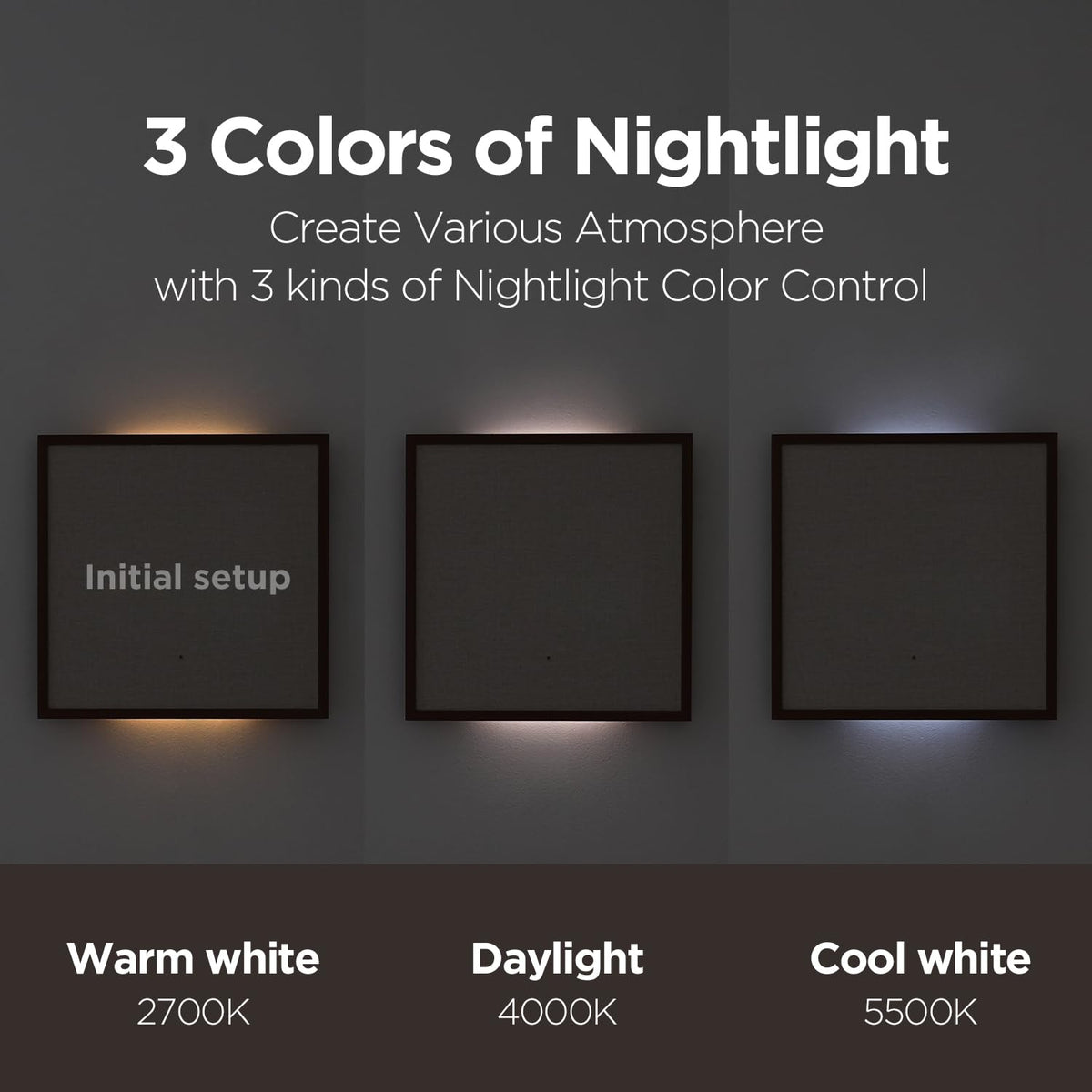 mooas Wood Moon Cordless Mini Digital LED Wall Clock, Date, Temperature Wood Moon (Cordless Mini)