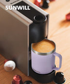 SUNWILL Insulated Coffee Mug, Stainless Steel 14 oz, Splash-Proof Lid Powder Coated Navy Blue 14 Ounces