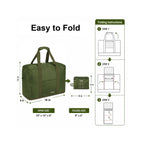 Foldable Travel Duffle Bag with Trolley Sleeve 40L Travel Bag Black