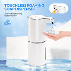 2 Pack Automatic Foaming Soap Dispenser,Touchless Foam Soap Dispenser,12.8oz Rechargeable Wall Mounted Smart for Bathroom and Kitchen Dish Soap,Easy for Toddlers(Black) Black