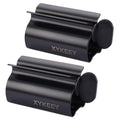 XYKEEY Toothpaste Tube Squeezer - Set of 2 Toothpaste Squeezer Rollers, Metal Toothpaste Tube Wringer Seat Holder Stand (Matt Black) Matt Black