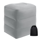 Inflatable Travel Foot Rest Pillow, Adjustable 3 Layers Height Leg Rest Pillow, Crushion Essentials for Airplane,Train, Cars, Office and Home (Gray)