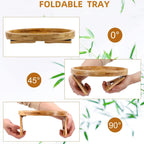 Sofa Arm Tray,Foldable Sofa Armrest Clip-On Tray Suitble for 4"-9" Armrest,Circle Sofa Arm Table for Snacks/Drinks/Fruit/Dessert/Rmote (9.49x8.86x3.54 inch)