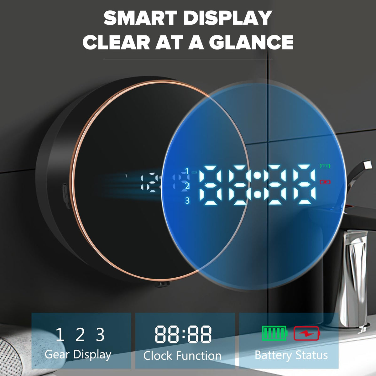 Monstake Automatic Soap Dispenser, Touchless Rechargeable Wall Mount Black foam
