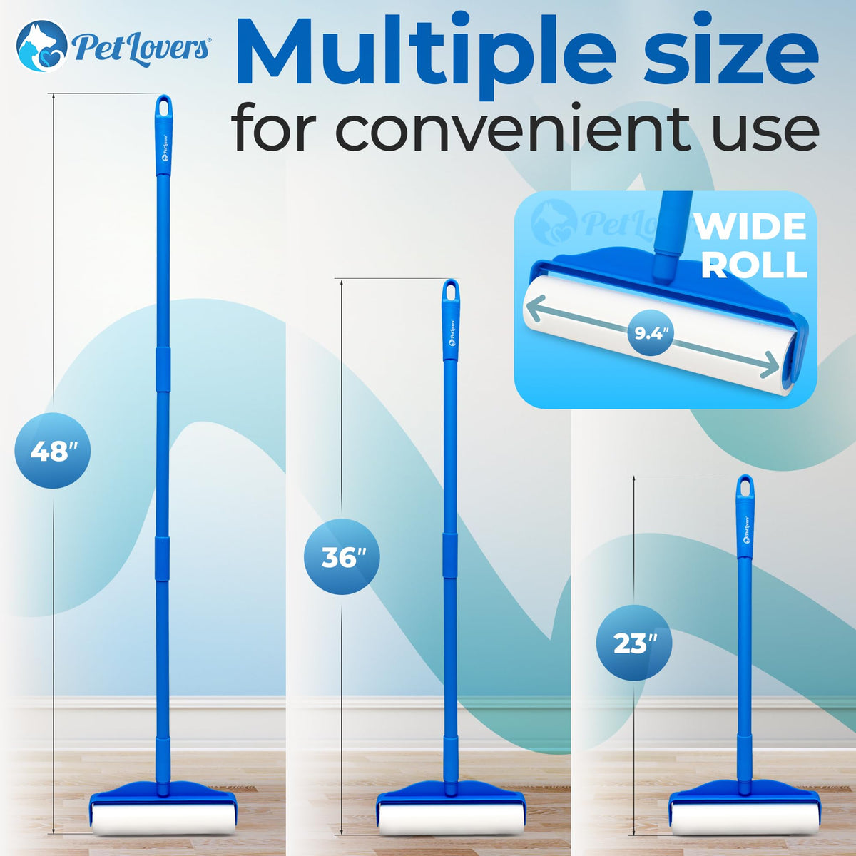 PetLovers Large Lint Roller with 3 Refills – 360 Total Sheets for Tackling...