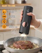 CIRCLE JOY 2 in 1 Electric Salt and Pepper Grinder Set with Storage Base Set A