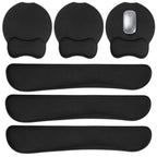 6 Pcs Mouse Pad and Keyboard Wrist Rest, Keyboard and Mouse Pad Set with Wrist Support, Ergonomic Memory Foam Wrist Rest for Computer Keyboard Office, Gaming, Computer, Laptop, Typing Comfort