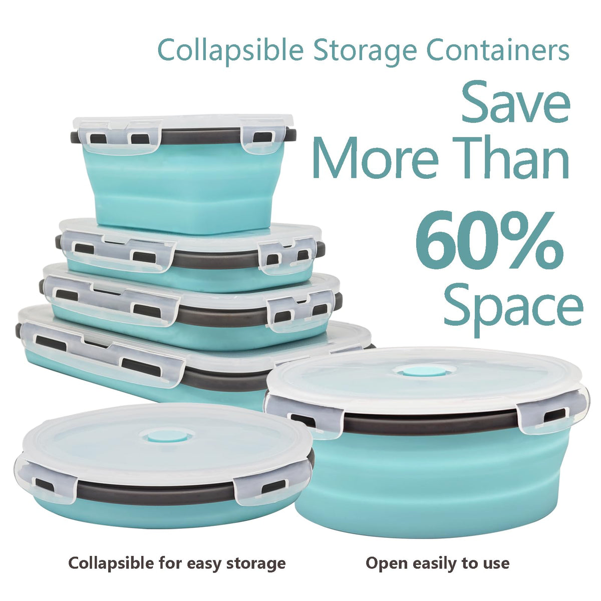 8 Collapsible Food Storage Containers, Silicone Collapsible Food Storage Containers, Collapsible Food Storage Silicone, Rv Collapsible Bowls, Collapsible Storage Containers for Food Camping