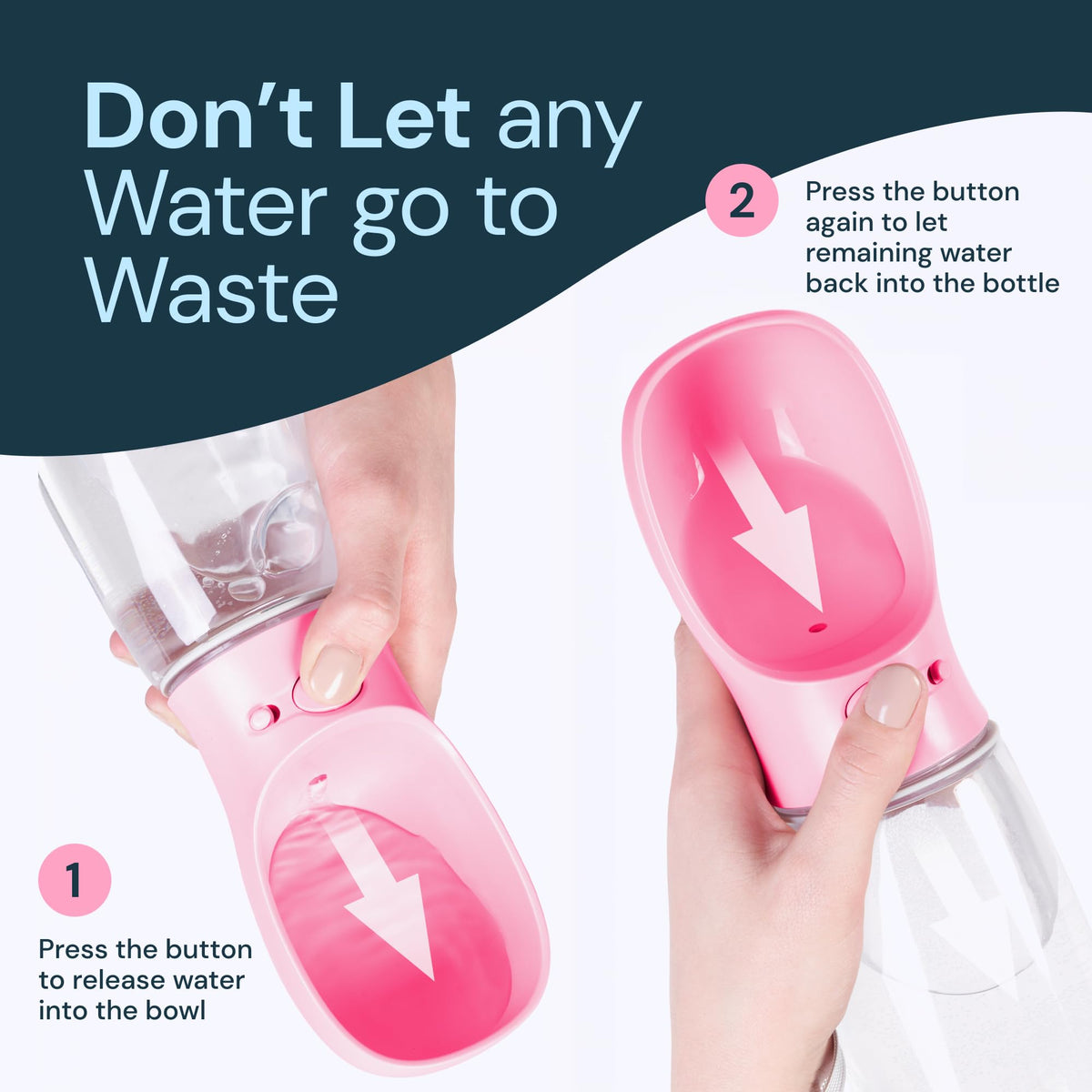 MalsiPree Dog Water Bottle Dispenser - 12 oz Black, Leak-Proof 12oz - Standard