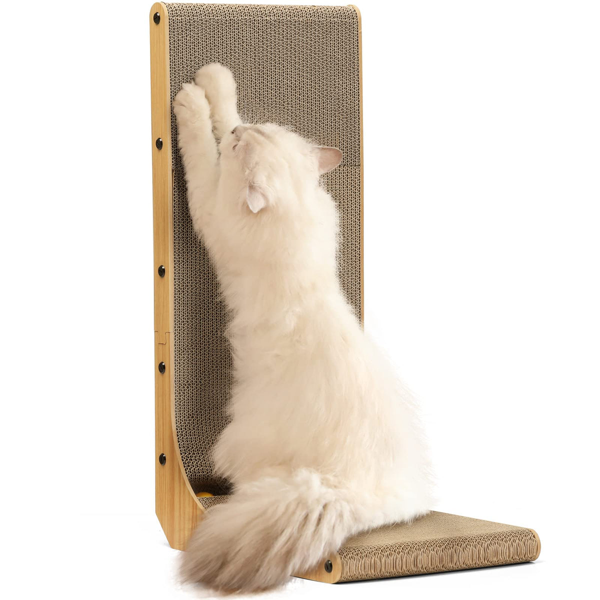 FUKUMARU Cat Scratcher, 26.8 Inch L Shaped Scratch Pad for Indoor Cats