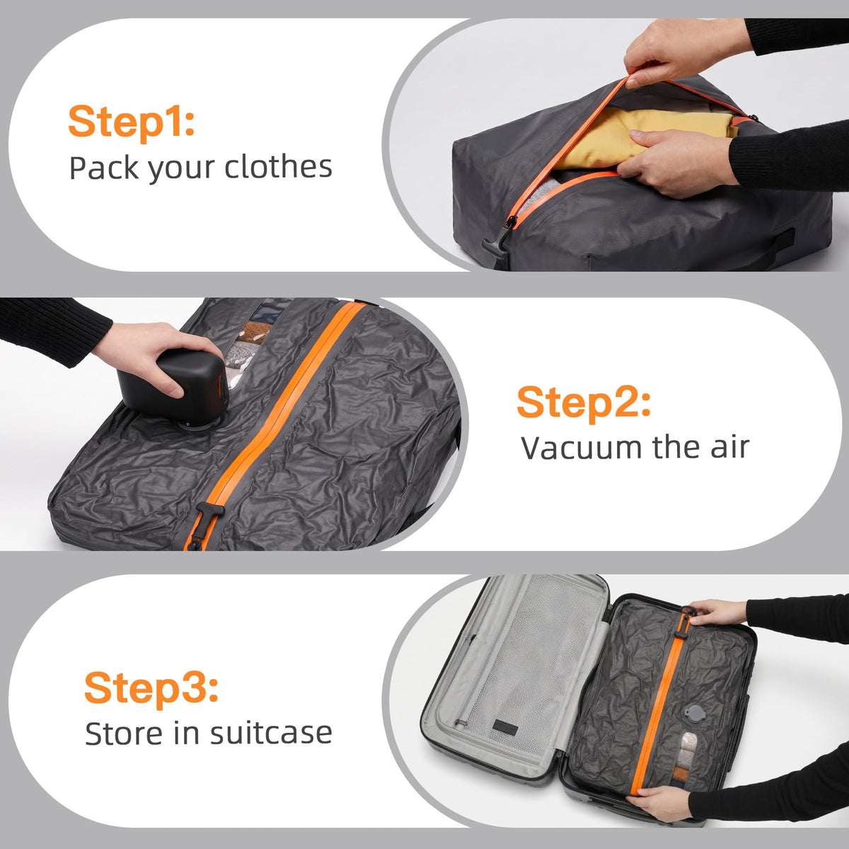 Travel Vacuum Bags With Pump, 2 Pack 22L Compression Kit For Clothes
