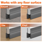 Door Draft Stopper, Door Sweep for Bottom of Door, Weather Stripping Door Seal Gap Filler Bottom Blocker Soundproofing Cold Air Insulation Save Energy Install Quickly Easily (Black, 39‘’) 39‘’ Black