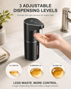Fantictas Automatic Liquid Soap Dispenser, 3 Levels for Kitchen and Bath Black Gel